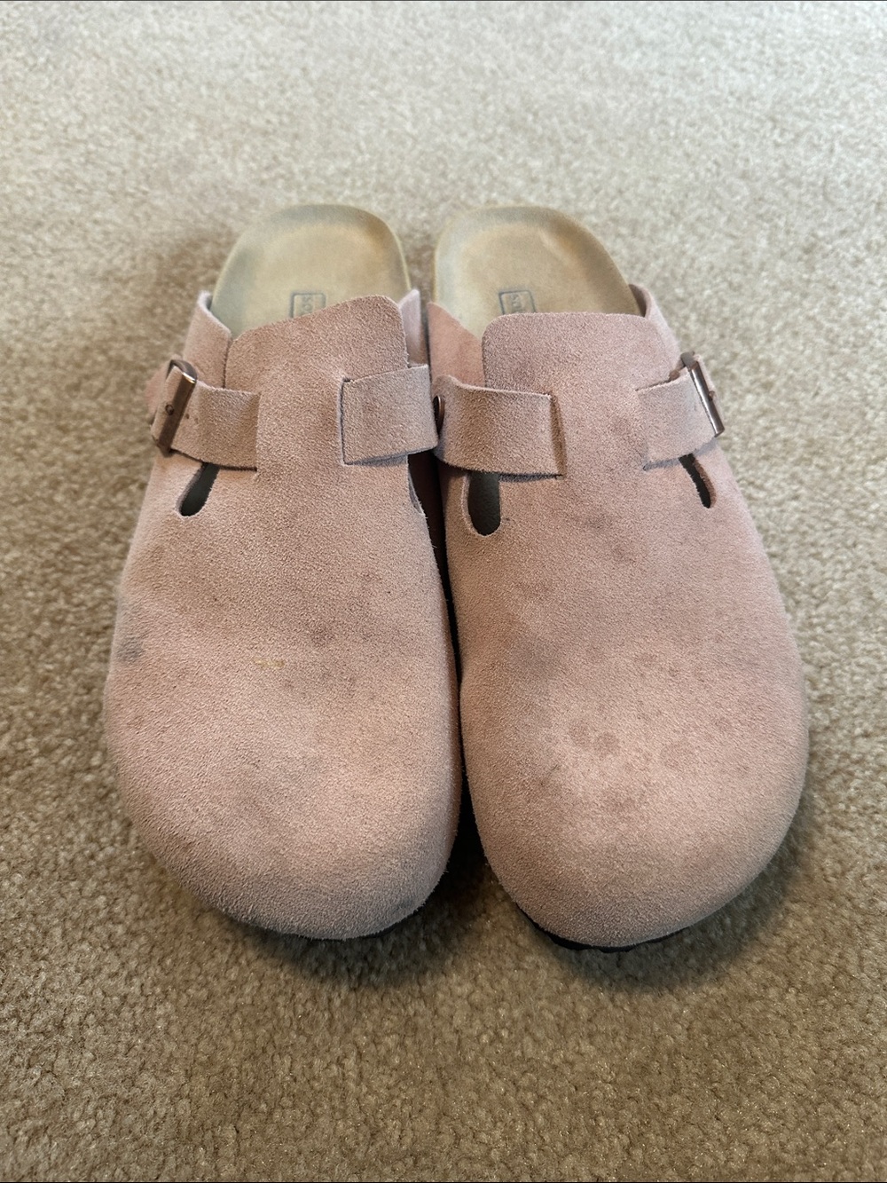 BIRKENSTOCK Women’s Suede Slip-On Clog in Dusty Pink